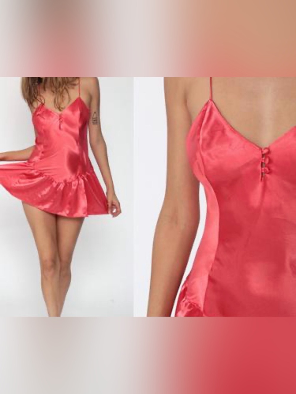 Vintage Victoria’s Secret gold label medium lingerie dress orange teddy